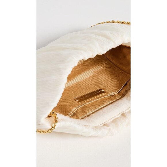 Loeffler Randall Brit Flat Pleated Pouch in Pearl New Womens Clutch Shoulder - Picture 4 of 15